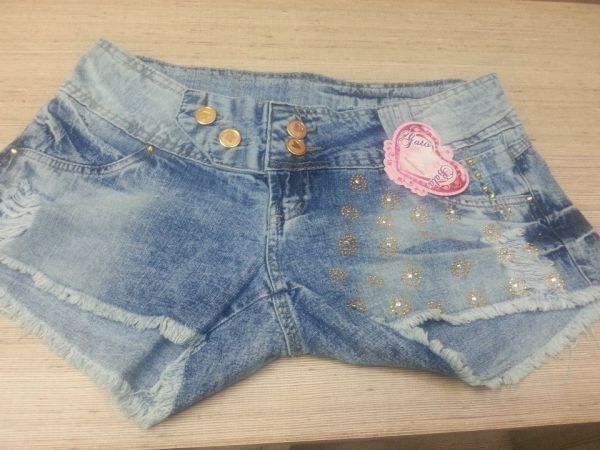 short feminino em jeans customizados ref. s2